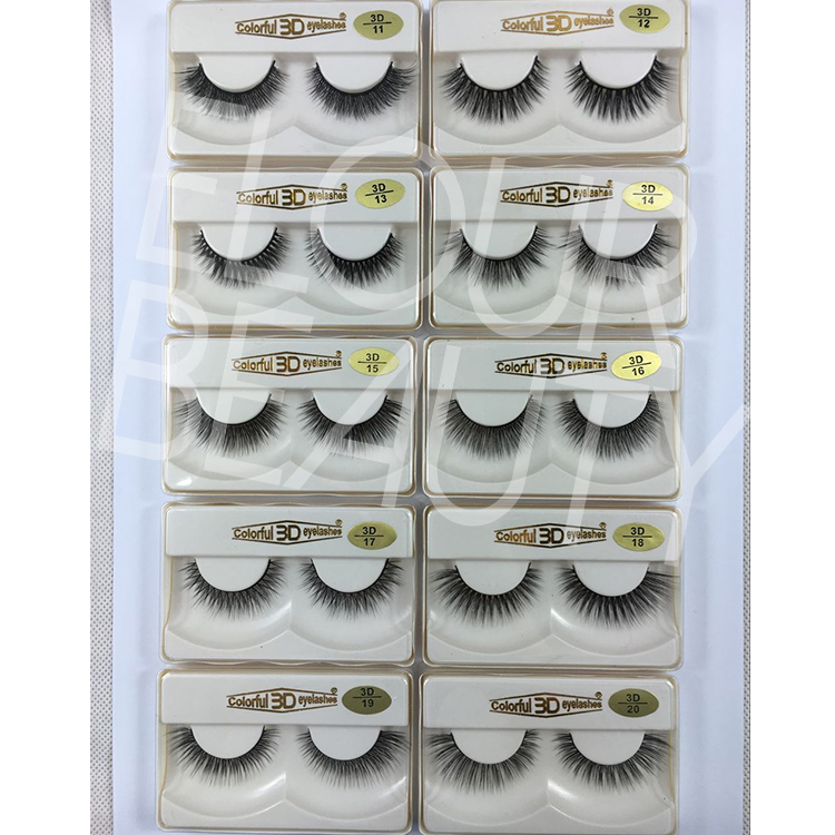 Natural looking silk lashes with custom package box EJ13